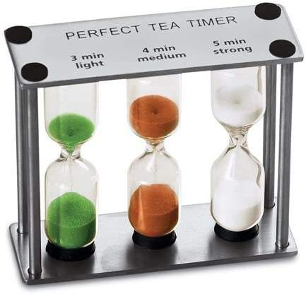 3-in-1 Perfect Tea Timer, Includes 3, 4, and 5 Minute Sand Hourglass Timers, Use for Making Tea or Keeping Time Around Kitchen
