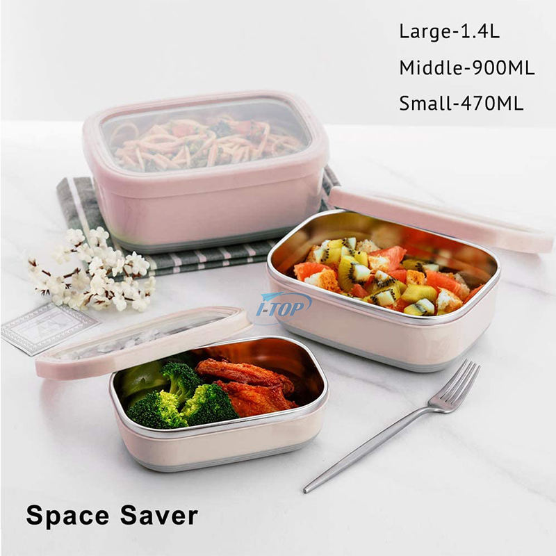 Wholesale Adults & Kids Leakproof Lunch Bento Box food storage container 304 Stainless Steel Lunch Box with Lid