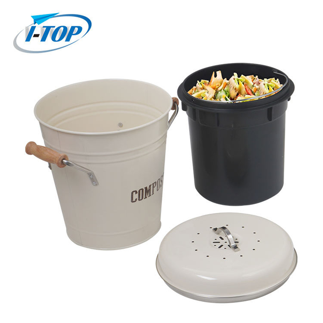 Compost Bucket 1.0 gallon Kitchen Counter Easy Clean with Lid Sealed for Waste Food Compost Bin with Charcoal Filter