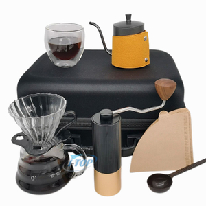 Hot Sale Pour Over Set V60 Coffee Kit Mini Stainless Steel Portable Hand Coffee Bean Manual Coffee Grinder Wholesales