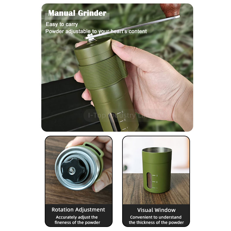 Portable Camping Coffee Grinder Maker Filter Pot Drip Travel Pour over Kit Coffee Sets