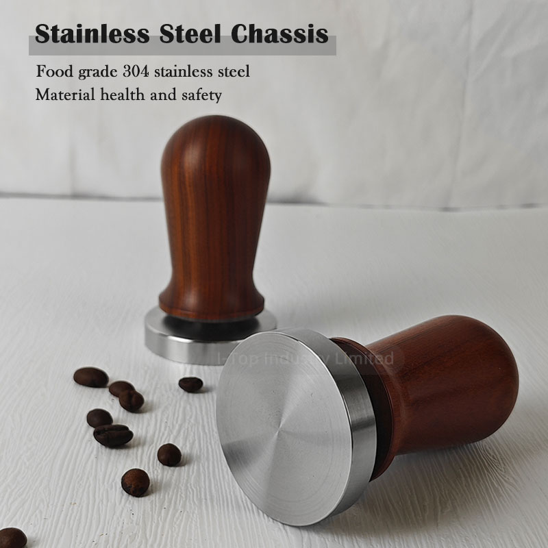 Solid Wood Stainless Steel Handle Coffee Tamper Portafilter Espresso Kit Chassis Distributor Needles Stirrer