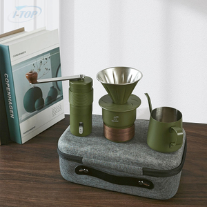 Wholesale Travel Dripper Coffee Manual Grinder Coffee Accessories Sets Pour Over Coffee Maker Set 