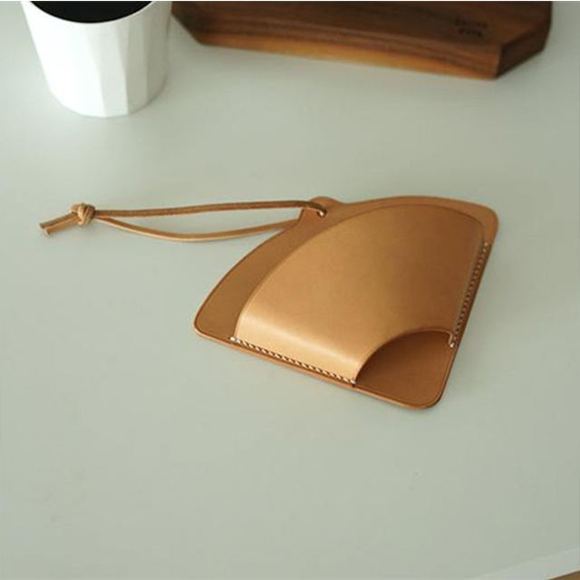 Custom Logo New Arrival Genuine Cute Leather Coffee Filter Holder