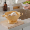 23cm 28cm Enamelware Powder Coated Custom Logo Fruit Food Strainer Enamel Colander With Stainless Steel Rim