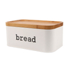 Kitchen Storage Vintage Metal Bread Box With Bamboo Cutting Board Lid