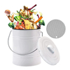 Home Indoor Metal Round food compostable container compost bin Kitchen fiber