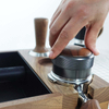58MM Coffee Distributor, Stainless Steel Coffee Distributor Walnut Decoration Adjustable Height Coffee Distributor with Wooden
