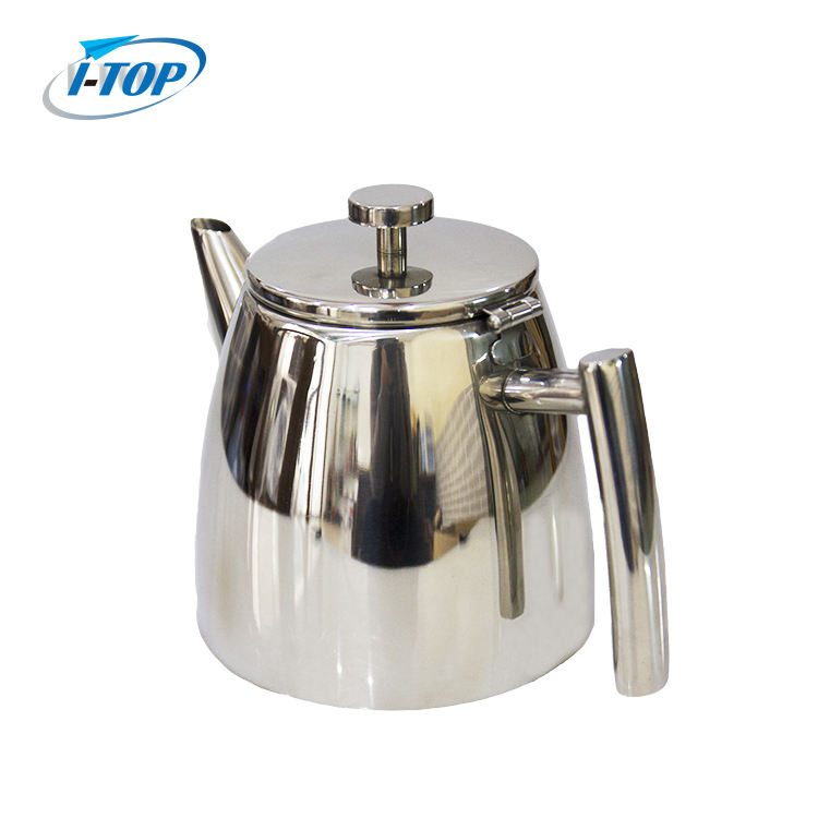 Stainless Steel Double walled 1.2L Teapot Keeps tea hot for a long time with tea infuser Tea Pot