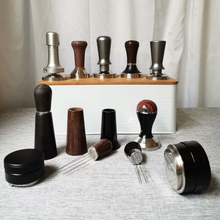 Espresso Coffee Distribution Tool Sandalwood Handle and Base Professional Espresso WDT Tool Coffee Needle Stirrer