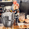 Factory Direct Wholesale 1.3L Stainless Steel Mini Silver Double Wall Party Wine Vintage champagne Ice Buckets With Lid