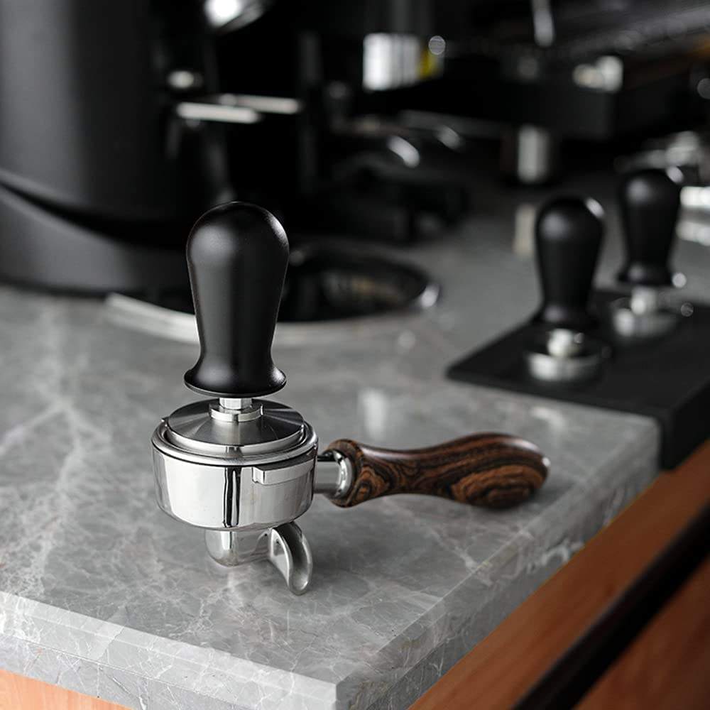 51mm Coffee Tamper Pressure Regulated Calibrated Espresso Hand Tamper 304 Stainless Steel Base Black