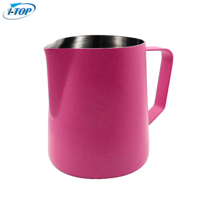 Milk Pitcher Pink Coating Colorful Espresso Latte Art Garland Frother Barista Stainless Steel Coffee Frothing Pitcher Milk Jug