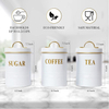 Supplier Kitchen Pantry Organization Coffee Sugar Containers White Color Airtight Stainless Steel Canister Set For Storage Food