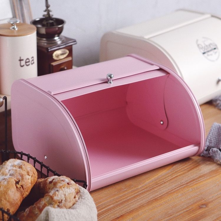 Kitchen Accessories Vintage Design Stainless Steel Mental Bread Storage Box Bakery Storage Bin