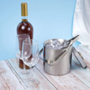 Double-Wall Stainless Steel Insulated Portable Ice Bucket With Lid and Ice Tong Included Strainer Keeps Ice Cold and Dry