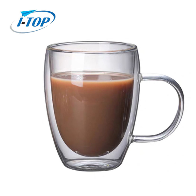 Double Walled Glass Coffee Or Tea Cups Insulated 250ml Coffee Mugs