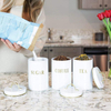 Supplier Kitchen Pantry Organization Coffee Sugar Containers White Color Airtight Stainless Steel Canister Set For Storage Food
