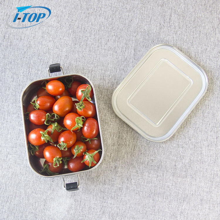 Food Grade Rectangular Metal Stainless Steel Bento Lunch Box