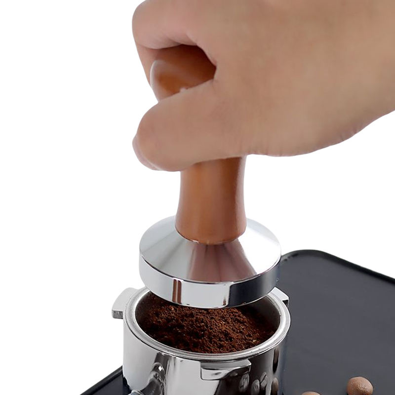 Durable Espresso Tamper Espresso Machine with Mat Professional Barista Espresso Wooden Hand Coffee Tamper