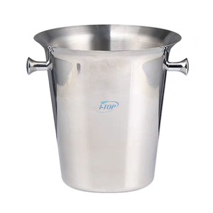Custom Logo 3 Liter cocktail bar ice bucket champagne cooler Insulated Ice Buckets Stainless Steel Ice Bucket With handle