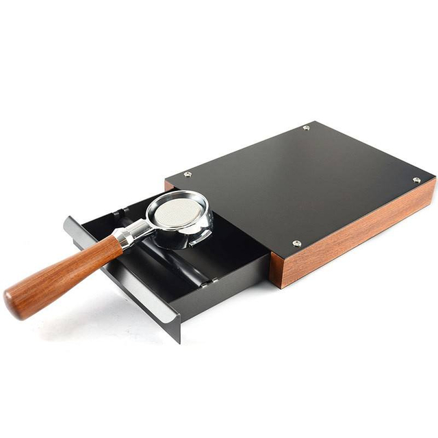 Espresso Knock Box Drawer Coffee Knock Box Drawer Stainless Steel Detachable Coffee Ground Knock Container with Removal