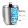 Ice Bucket Insulated with Tongs and Lids 3.4 Quarts for Parties and Bar, Stainless Steel Double Wall with Strainer