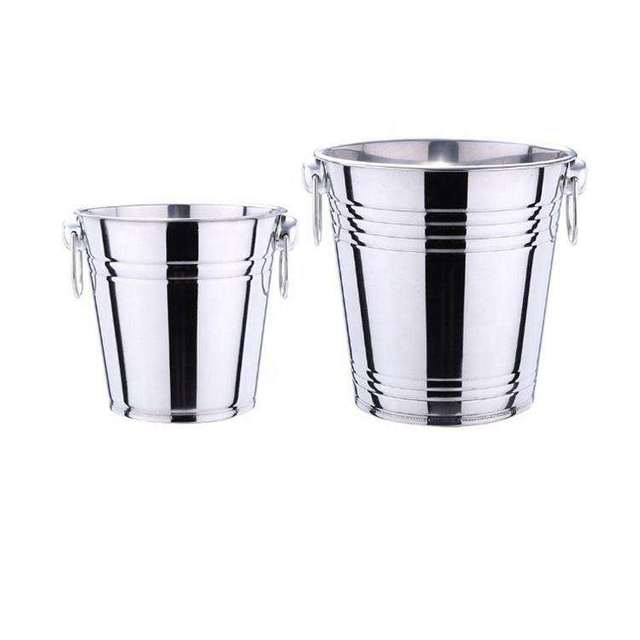 Metal Double Wall Ice Bucket with Lid, Ice Tongs and Strainer 3L Insulated Ice Bucket for Cocktail Bar, Wine, Bar Accessories